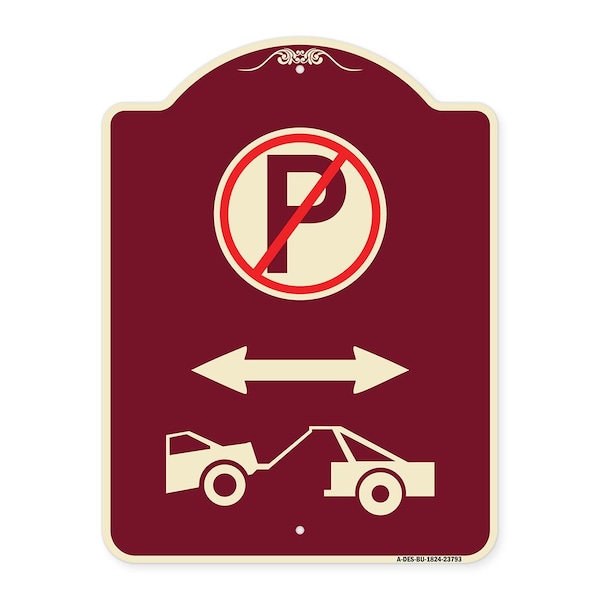 Signmission No Parking Tow Away Zone W/ Graphic Heavy-Gauge Aluminum Sign, 24" x 18", BU-1824-23793 A-DES-BU-1824-23793 - main